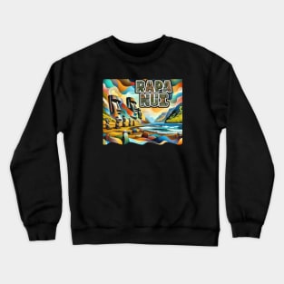 Rapa Nui National Park Easter Island Chile Art Crewneck Sweatshirt